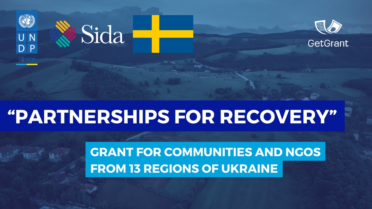 Grant “Partnerships for Recovery” from UNDP and Sida: Up to $50,000 for NGOs and Local Alliances