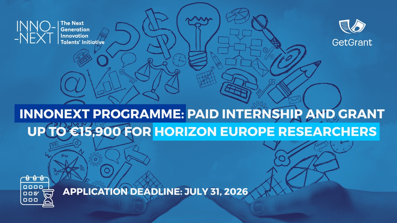 InnoNext Programme: Paid Internship and Grant up to €15,900 for Horizon Europe Researchers