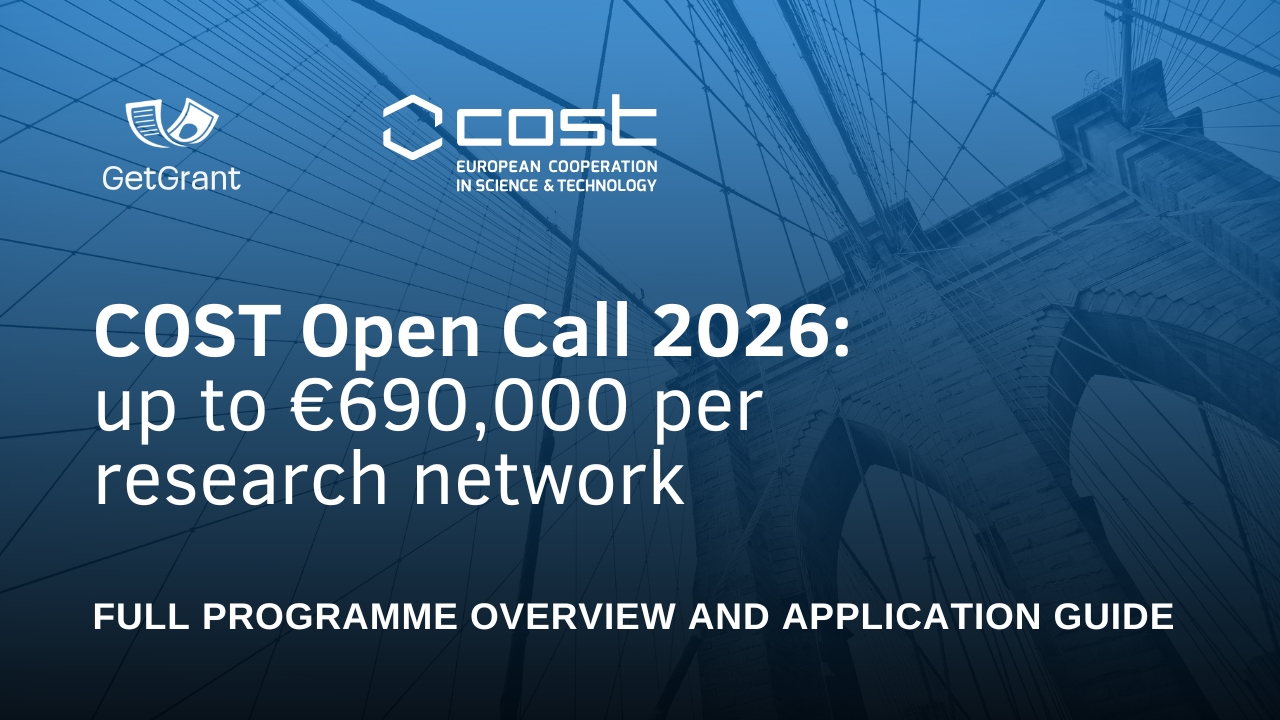 COST Open Call 2026: up to €690,000 per research network – full programme overview and application guide
